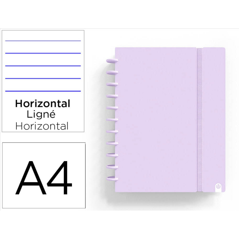 Cuaderno ingeniox foam a4 80h rayado horizontal malva pastel