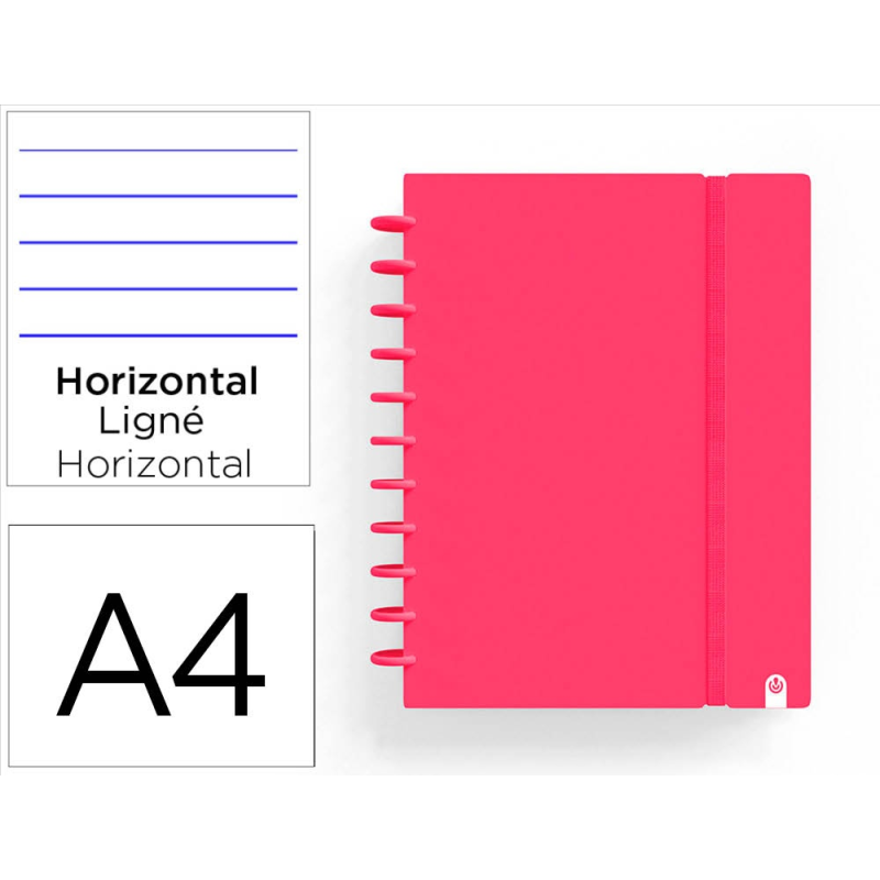 Cuaderno ingeniox foam a4 80h rayado horizontal rojo