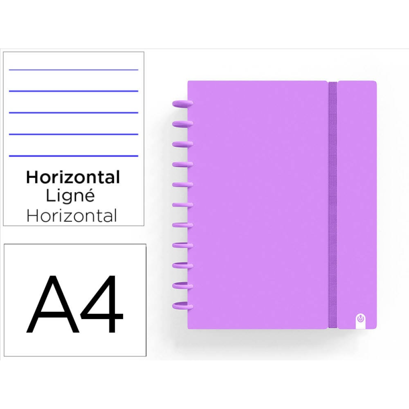 Cuaderno ingeniox foam a4 80h rayado horizontal violeta