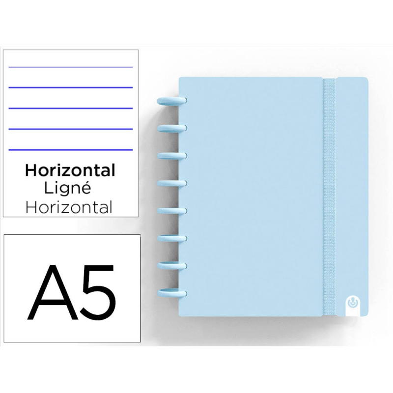 Cuaderno ingeniox foam a5 80h rayado horizontal azul pastel