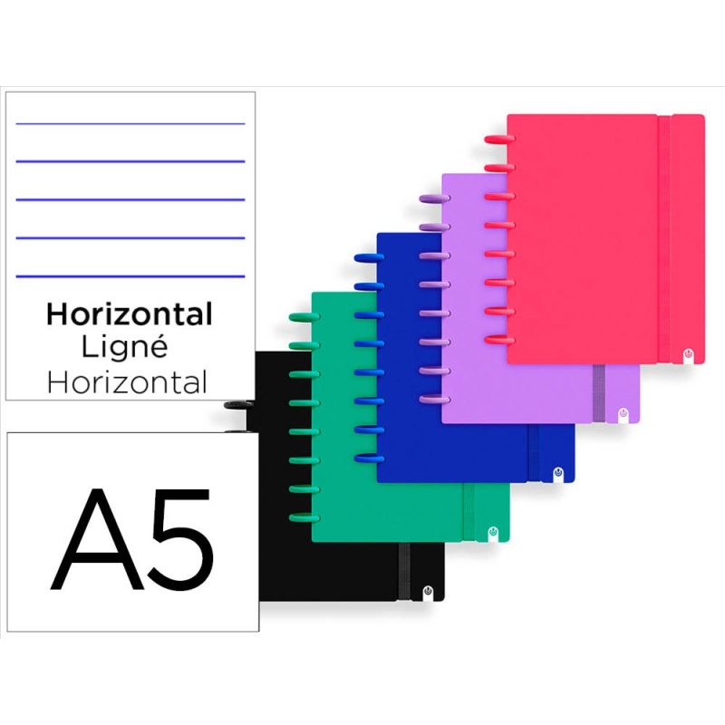 Cuaderno ingeniox foam a5 80h rayado horizontal colores intense surtidos