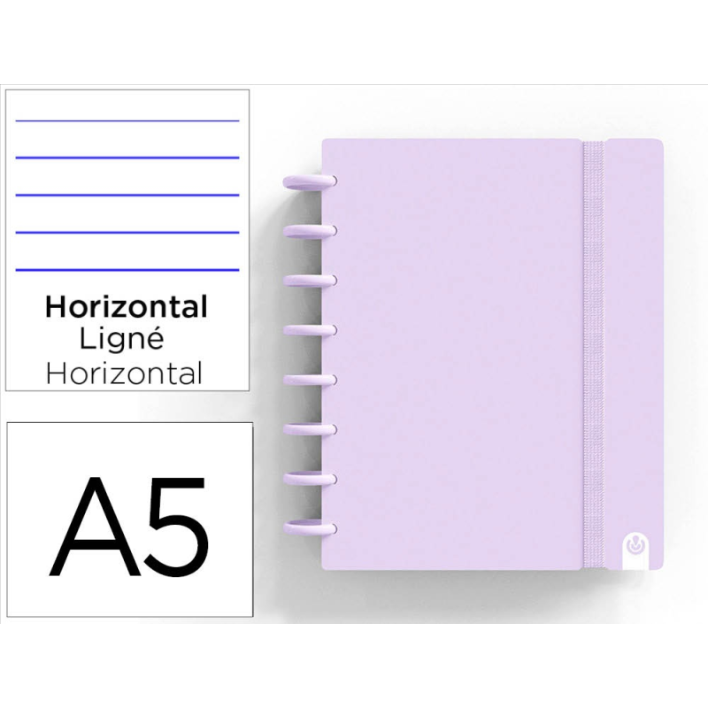 Cuaderno ingeniox foam a5 80h rayado horizontal malva pastel
