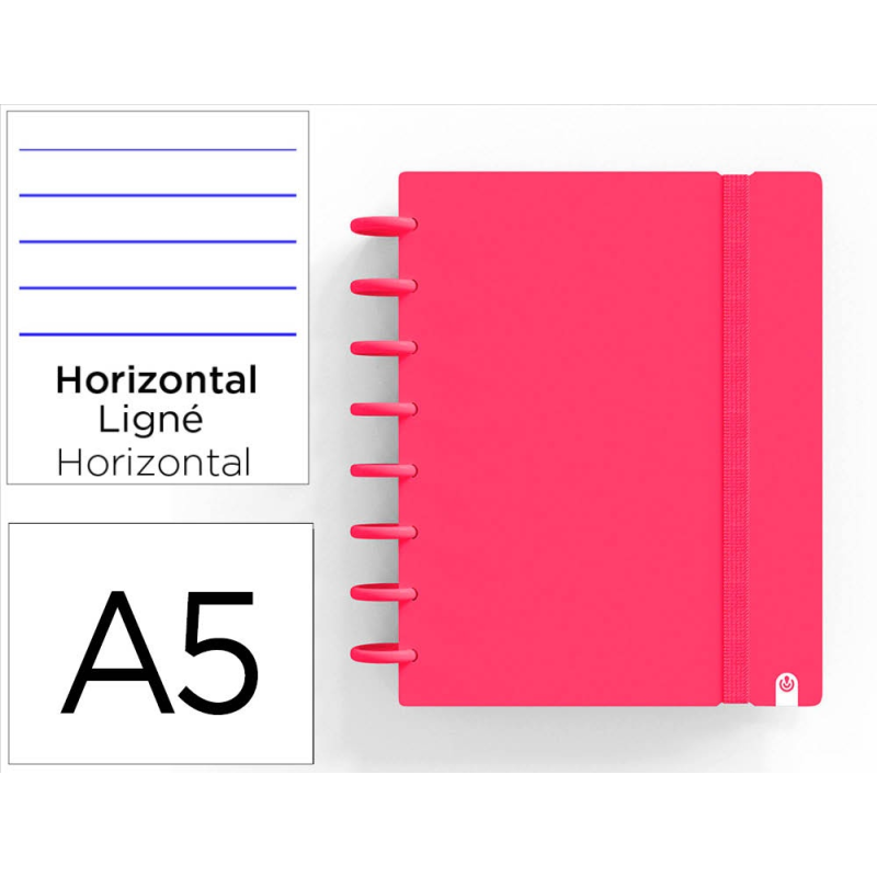 Cuaderno ingeniox foam a5 80h rayado horizontal rojo