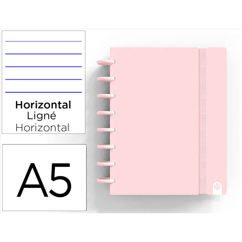 Cuaderno ingeniox foam a5 80h rayado horizontal rosa pastel