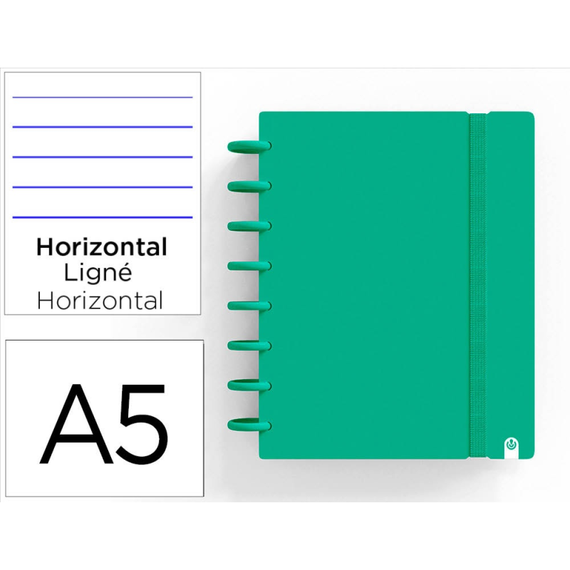 Cuaderno ingeniox foam a5 80h rayado horizontal verde