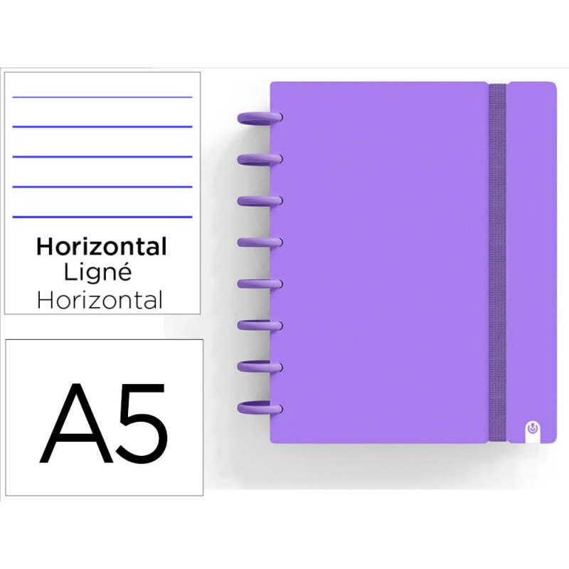 Cuaderno ingeniox foam a5 80h rayado horizontal violeta