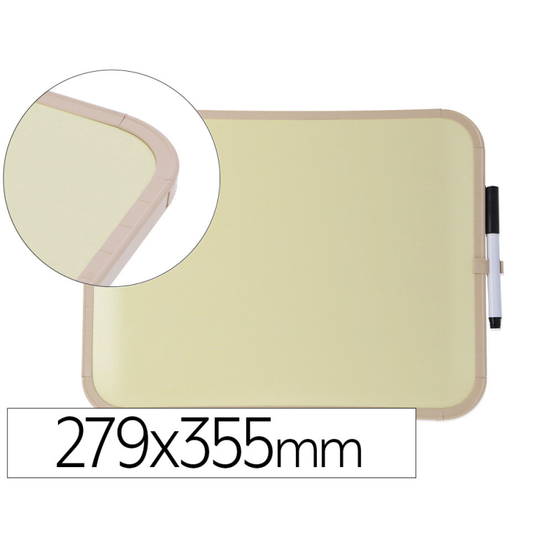 Pizarra blanca bi-office easy magnetica con rotulador color amarillo 279x355 mm