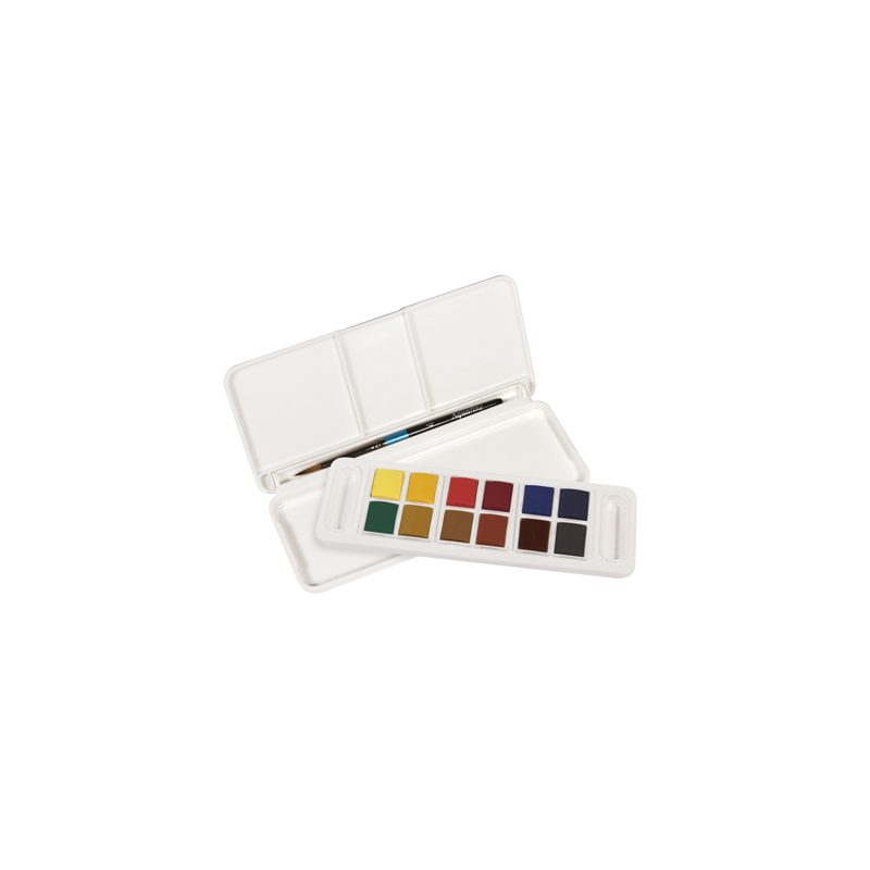 Acuarela daler rowney aquafine travel set con pincel caja de 12 colores surtidos