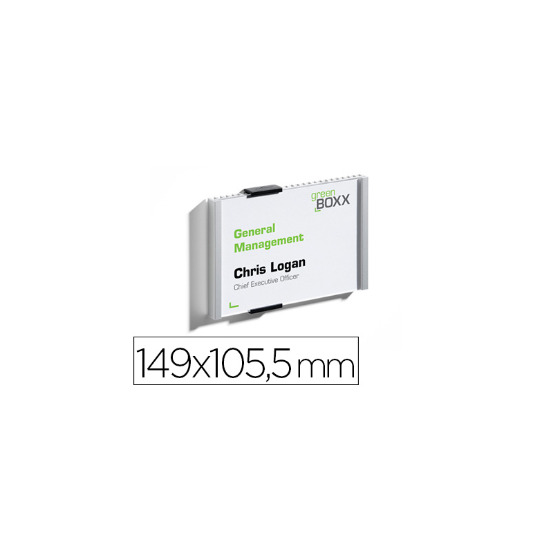 Identificador portanombre durable aluminio placa acrilica antirreflectante para puertas 149x105,5 mm