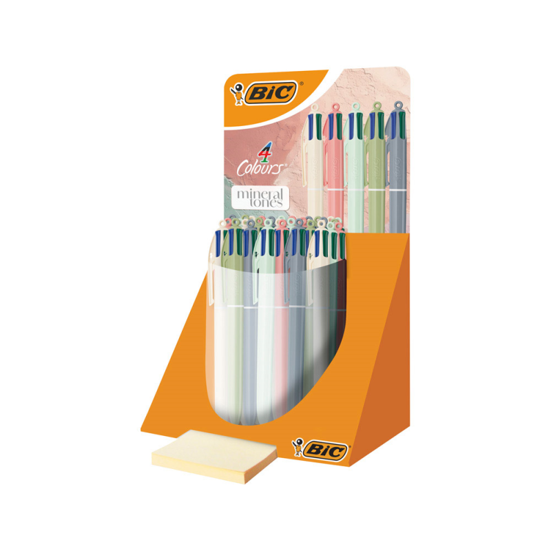 Boligrafo bic cuatro colores tonos minerales punta 1 mm