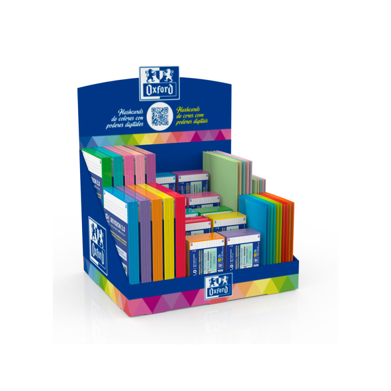 Ficha de revision oxford flashcards expositor de 20 a5 cuadro 5 mm + 40 a7 horizontal+ 30 carpetas