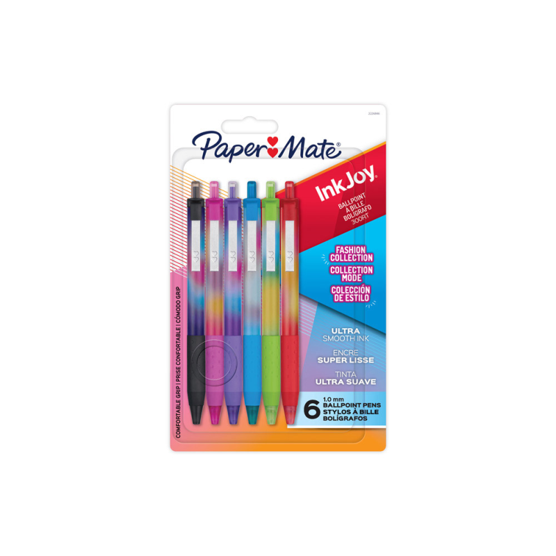 Boligrafo paper mate inkjoy 300 retractil coleccion de estilo trazo 1 mm blister de 6 unidades colores surtidos