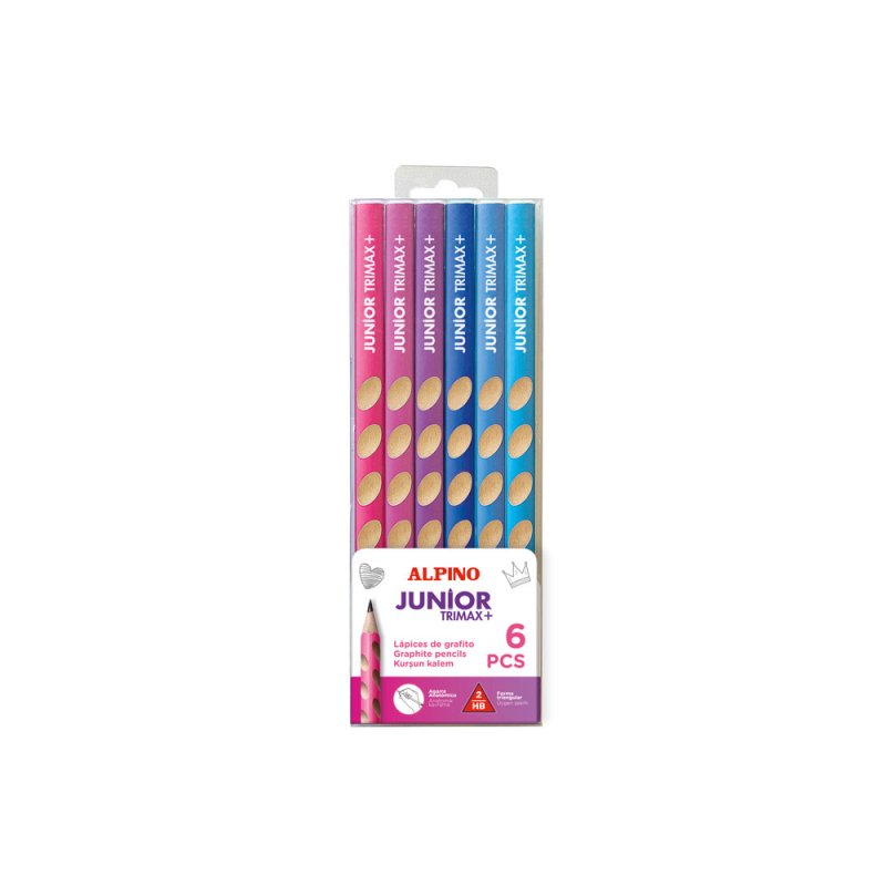 Lapices de grafito alpino junior trimax+ blister de 6 unidades