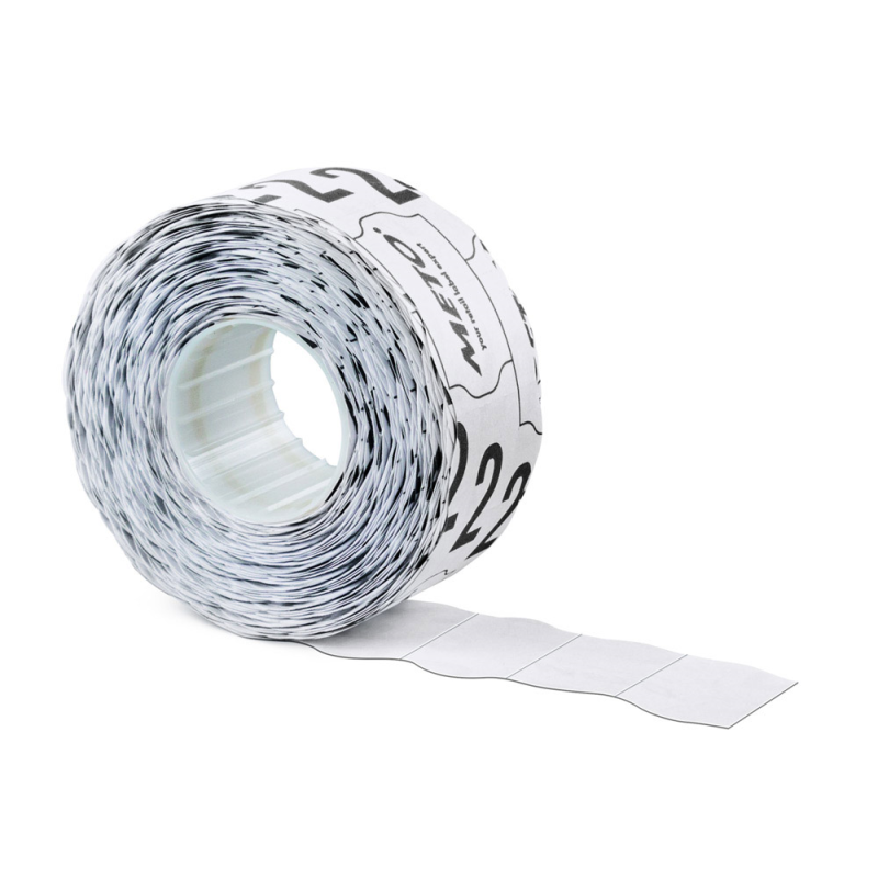Etiquetas meto blanca 32x19 mm troqueladas adhesivo permanente rollo de 1000 unidades