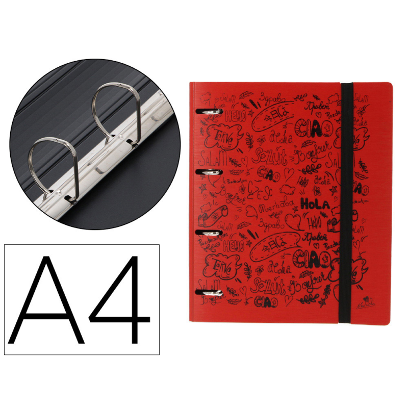 Carpeta 4 anillas 40 mm mixtas mariola polyfoam din a4 sin recambio hola