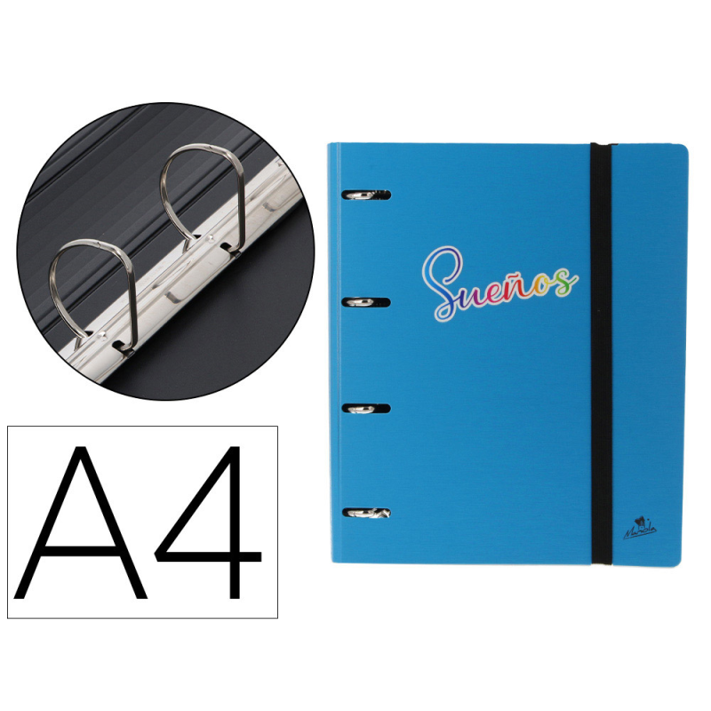 Carpeta 4 anillas 40 mm mixtas mariola polyfoam din a4 sin recambio palabras