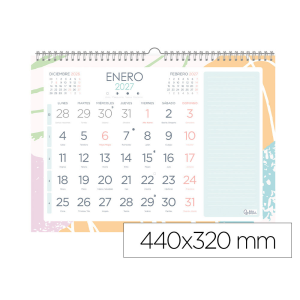 Calendario espiral pared...