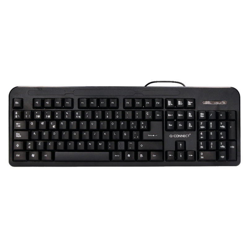 Teclado q-connect negro con cable 1,5 m compatible windows