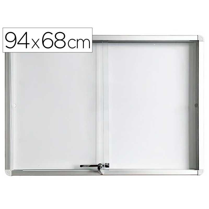 Vitrina de anuncio rocada lacada magentica puerta corredera 8xa4