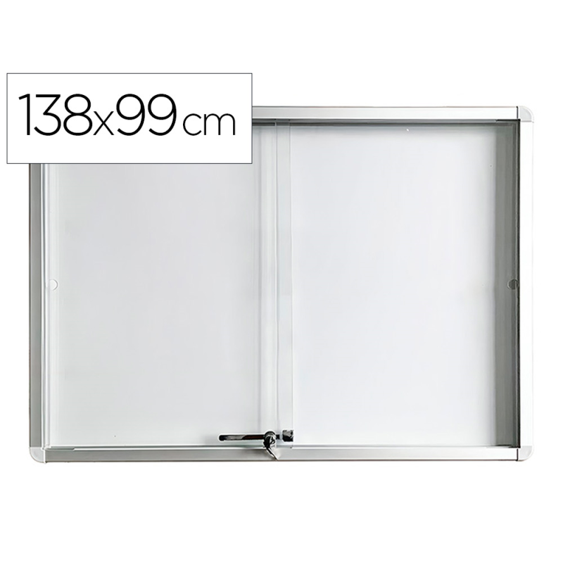 Vitrina de anuncio rocada lacada magentica puerta corredera 18xa4