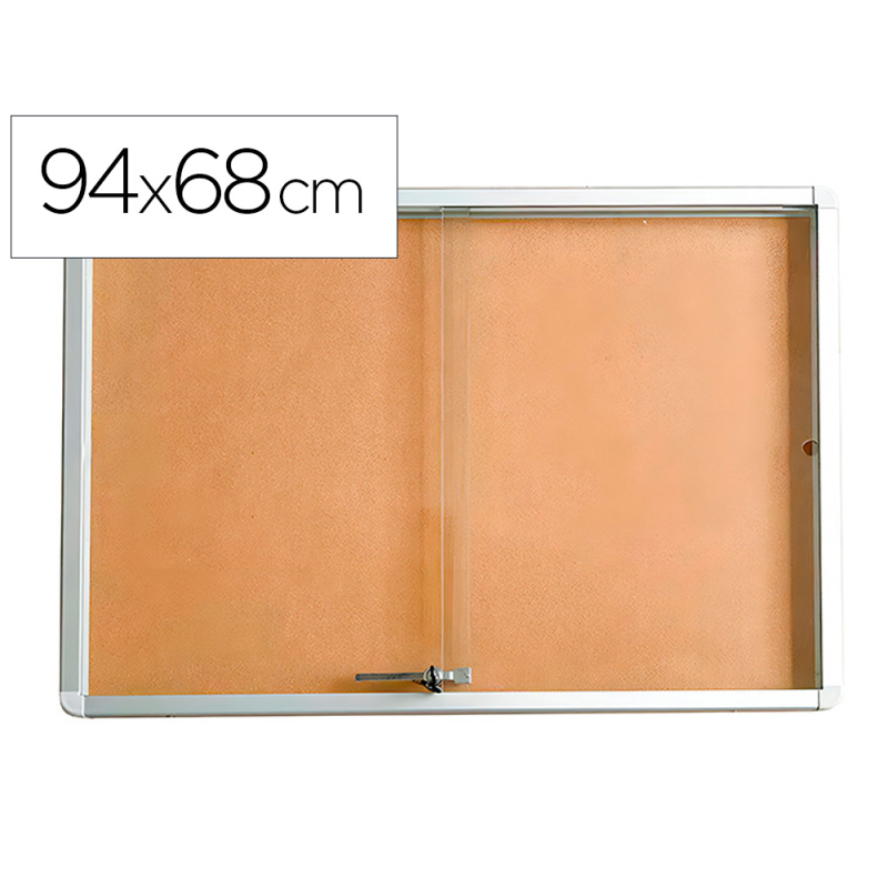 Vitrina de anuncio rocada corcho puerta corredera 8xa4