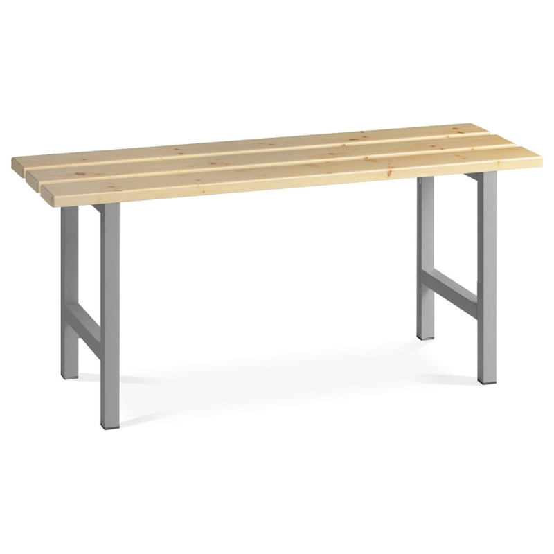 Banco de madera estructura acero y listones de pino barniz 2000 mm