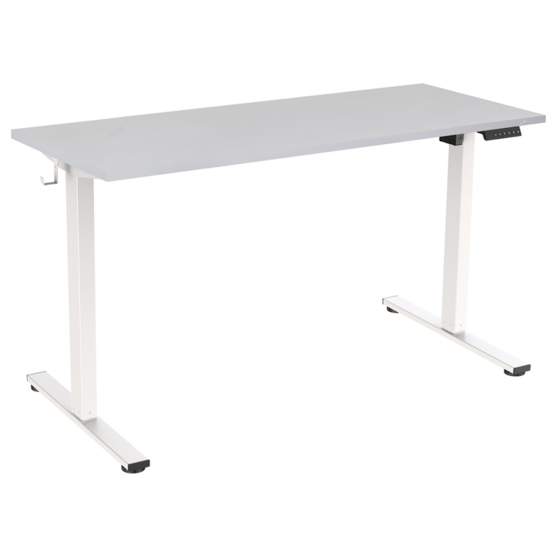 Mesa regulable rocada e-table eco regulable en altura electrica estructura metalica blanco/gris 160x80 cm