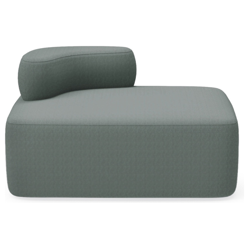 Modulo rocada volga-dl rectangular respaldo izquierda tapizado gris 109x92x62 cm