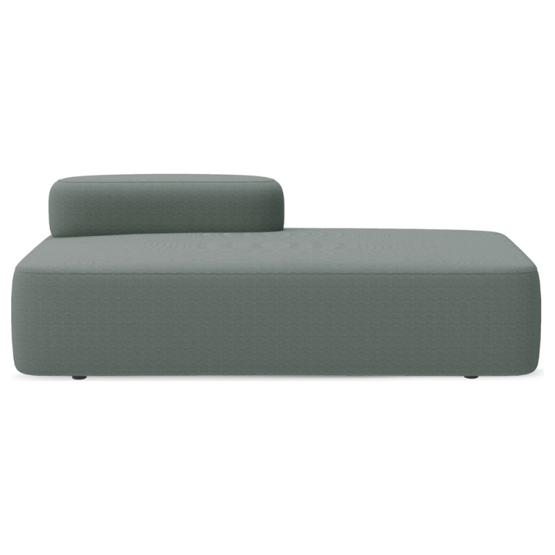 Modulo rocada volga-el rectangular largo respaldo izquierda tapizado gris 184x92x62 cm