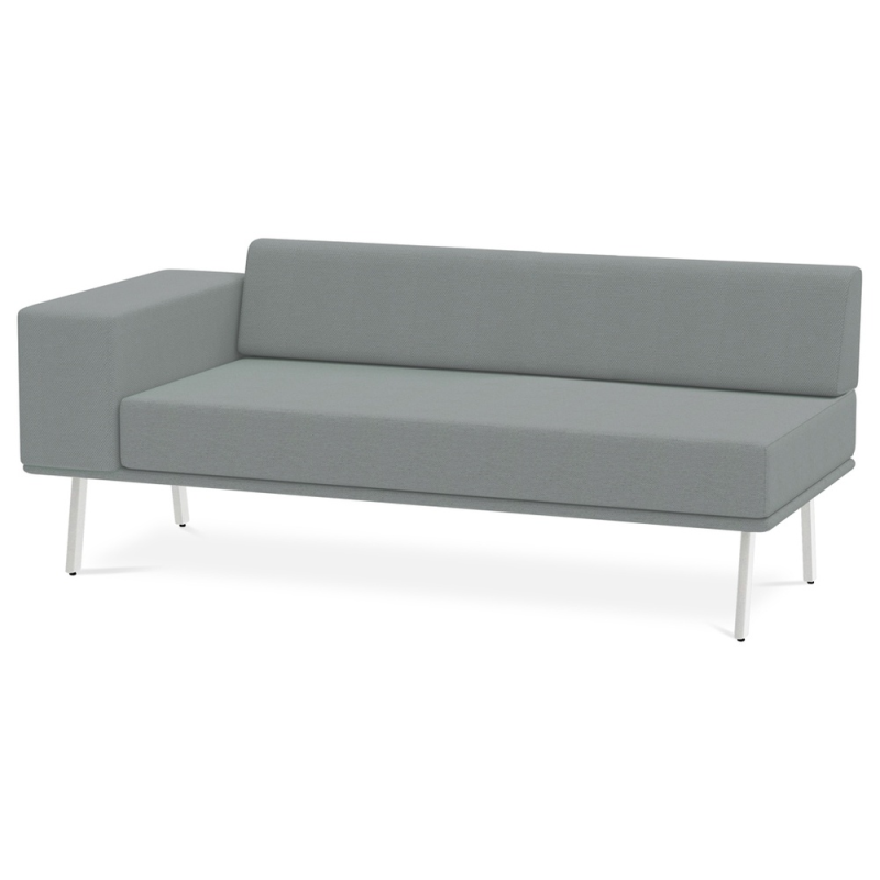 Modulo rocada ural-al rectangular largo respaldo apoyabrazo izquierda tapizado gris 162x74x56 cm
