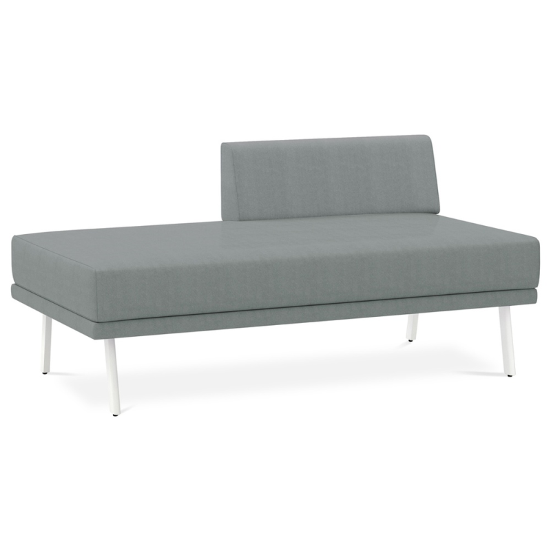 Modulo rocada ural-br rectangular largo respaldo derecha tapizado gris 138x74x72 cm