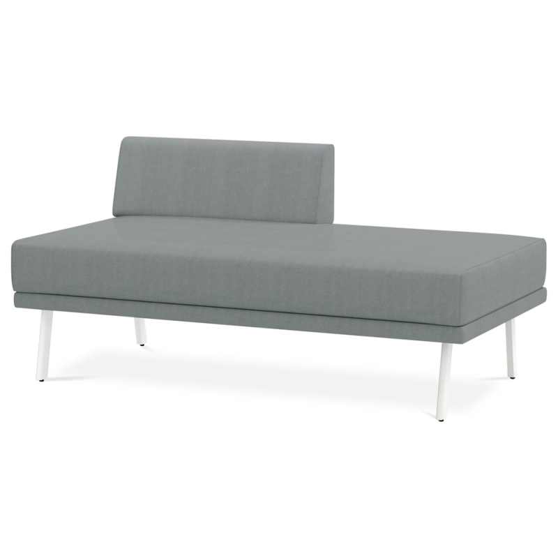 Modulo rocada ural-bl rectangular largo respaldo izquierda tapizado gris 138x74x72 cm