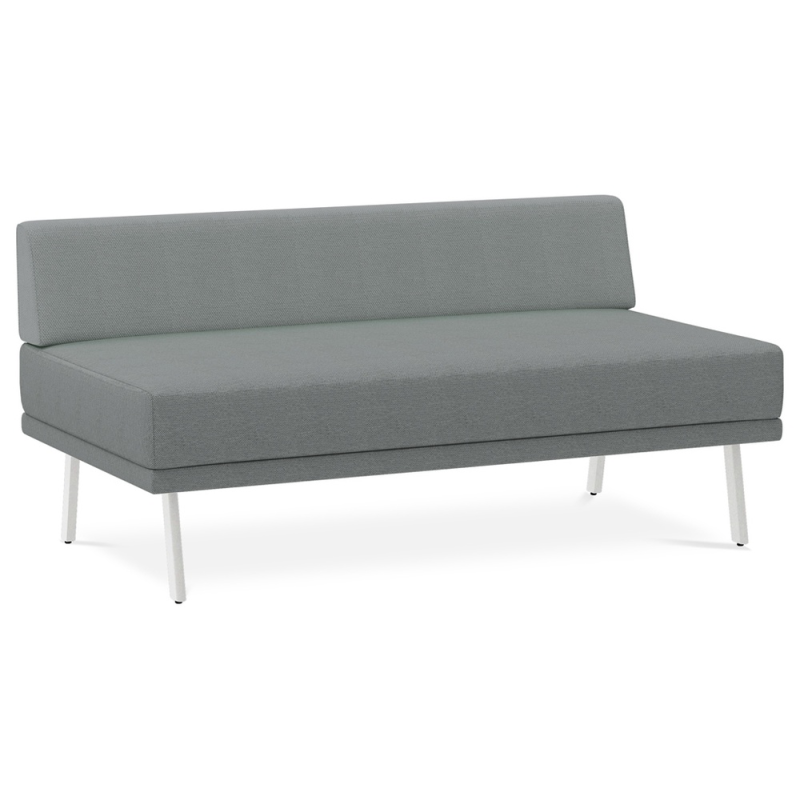 Modulo rocada ural-c rectangular largo respaldo total tapizado gris 138x74x72 cm