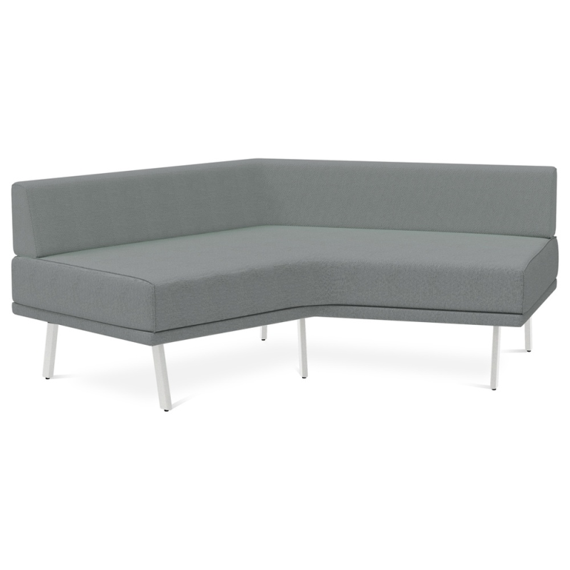 Modulo rocada ural-g angular simetrico grande respaldo tapizado gris 174x74x72 cm