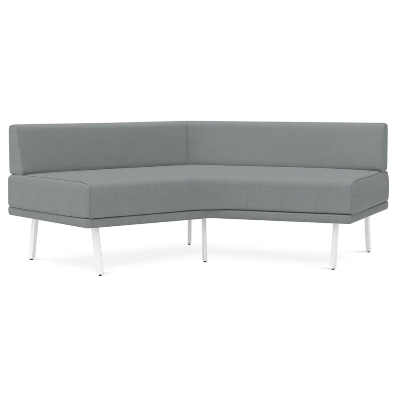 Modulo rocada ural-h angular simetrico medio respaldo tapizado gris 120x74x72 cm