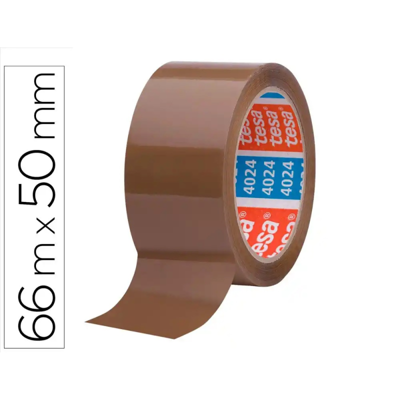 Cinta adhesiva tesa polipropileno marron 66 m x 50 mm para embalaje bajo ruido