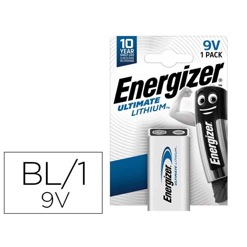 Pila energizer litio ultimate 9v blister de 1 unidad