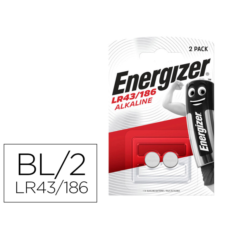 Pila energizer alcalina especialidad lr43 blister de 2 unidades