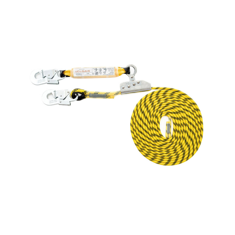 Linea de vida safetop absorbedor + altochut + mosquetones 12 mm 40 m