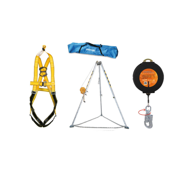 Kit espacios confinados safetop con tripode 2 m torno 25 m y mochila