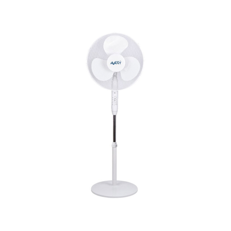 Ventilador de pie avant 45w 3 velocidades con mando a distancia base redonda color blanco