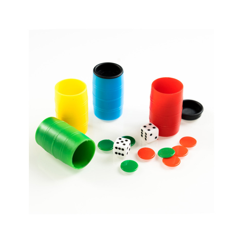 Cubilete parchis/oca fournier con dados y fichas para 4 jugadores