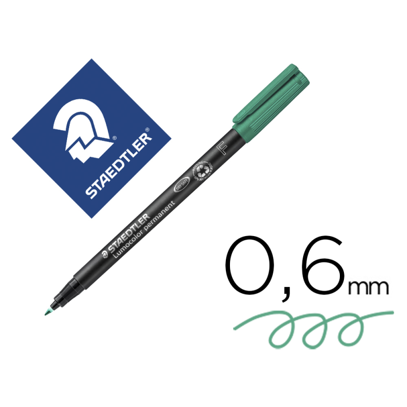 Rotulador staedtler lumocolor retroproyeccion punta de fibrapermanente 318-5 verde punta fina redonda 0.6 mm
