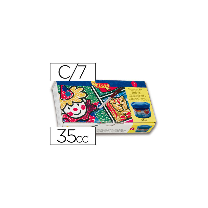 Tempera jovi 35 ml caja de 7 colores surtidos