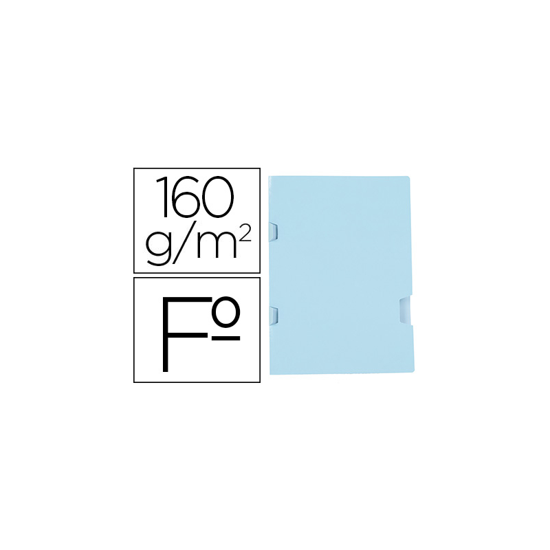 Subcarpeta liderpapel folio azul tres uñeros plastificada 160g/m2