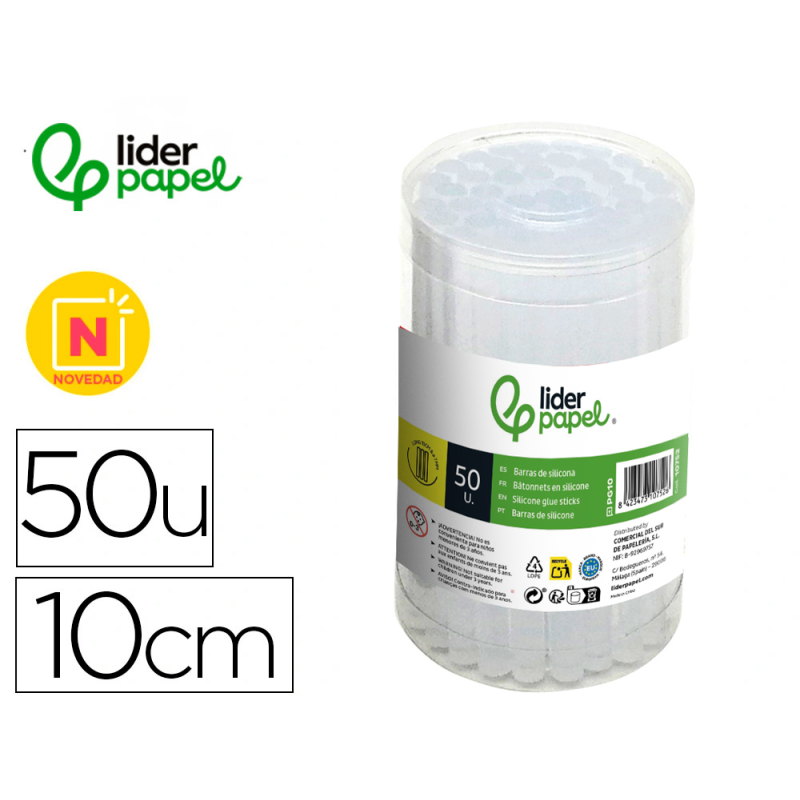 Barra termofusible liderpapel de 7 mm de diametro x 100 mm de alto caja de 50 unidades