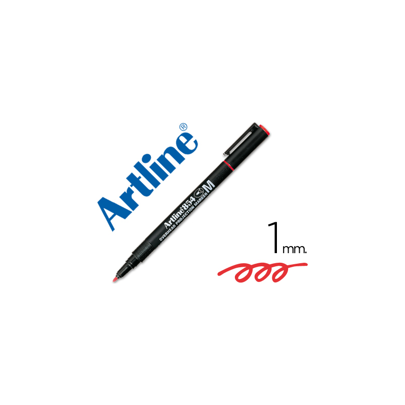 Rotulador artline retroproyeccion punta fibra permanente ek-854 rojo -punta redonda 1 mm