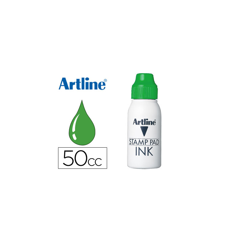 Tinta tampon artline verde bote 50 cc