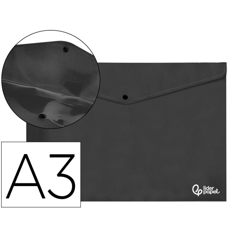 Carpeta liderpapel dossier broche 44243 polipropileno din a3 negro opaco