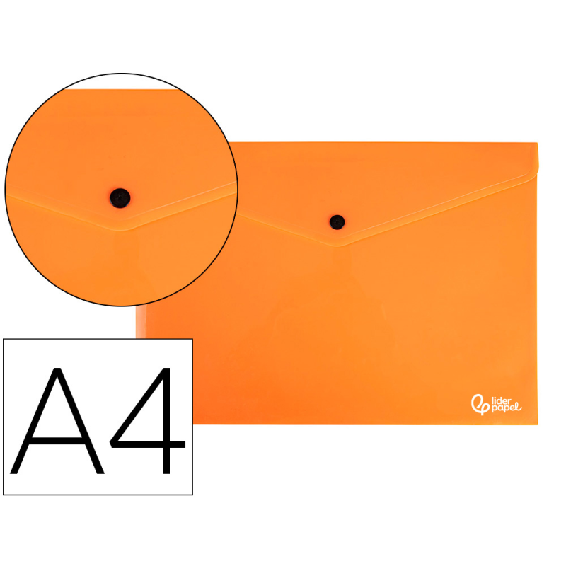 Carpeta liderpapel dossier broche polipropileno din a4 naranja fluor opaco 50 hojas